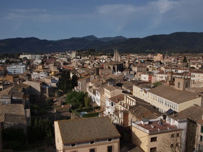 Vista de la vila de Banyoles des de dalt del campanar